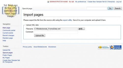 Import pages